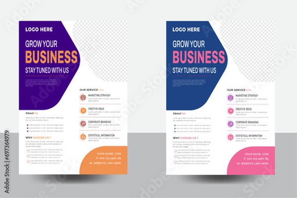 Obraz advertise, business, modern, Creative, agency, clean, simple, corporate, corporative, multipurpose.rgb, customize, editable, paper, margin, bleed, pattern, template, element, web