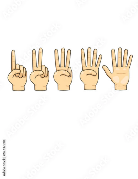 Obraz counting finger 1,2,3,4 and 5