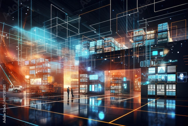 Fototapeta Logistics and supply chain management.