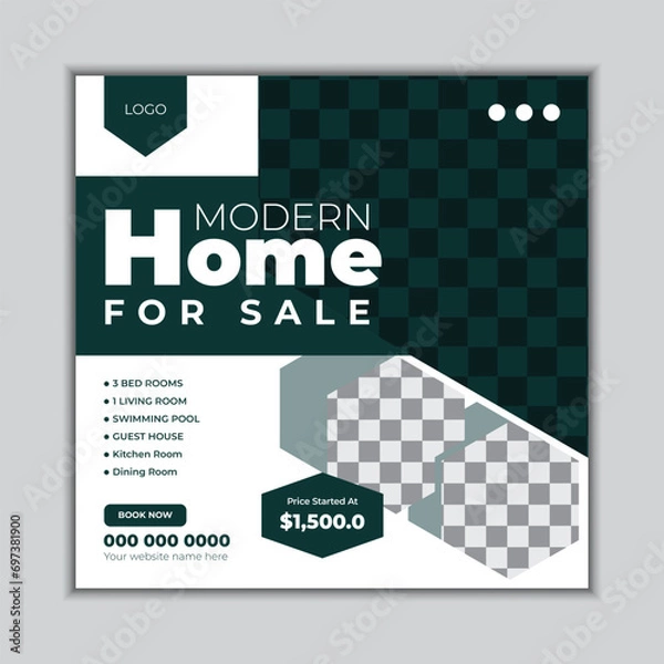 Obraz Real estate social media post design template