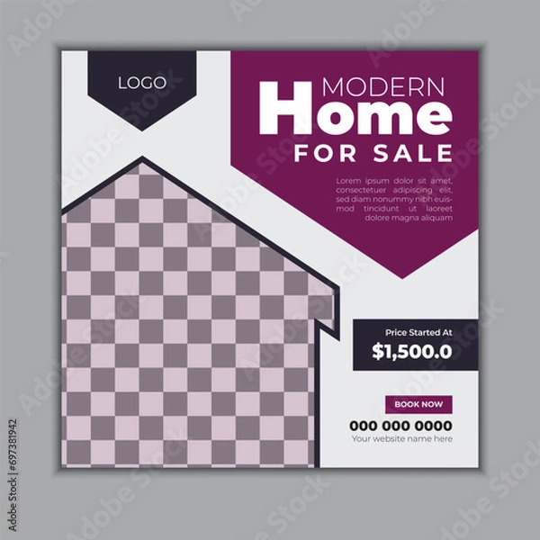 Obraz Real estate social media post design template