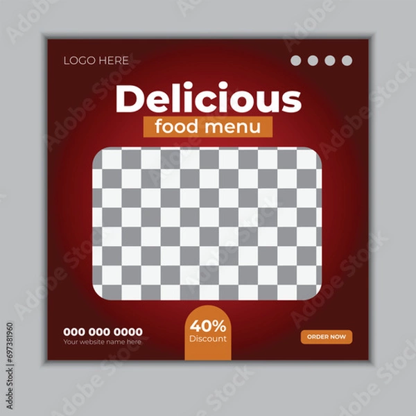 Obraz Modern food social media template