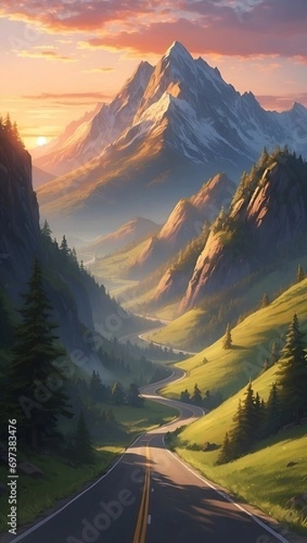 Obraz Sunset in the mountains