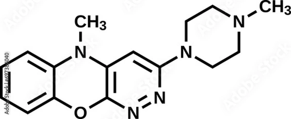 Fototapeta Pipofezine structural formula, vector illustration