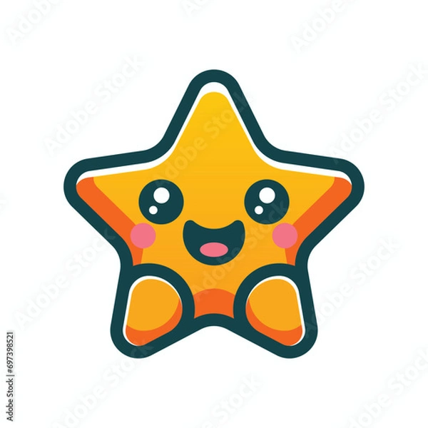 Obraz Cute face cartoon style vector logo design template