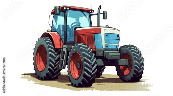 Obraz Tractor vehicle vector illustration isolated on white background