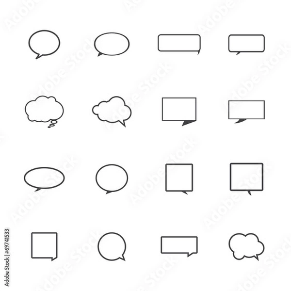 Obraz Speech bubble icons on white background.
