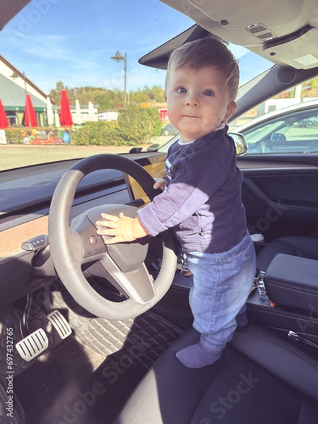 Obraz child in car