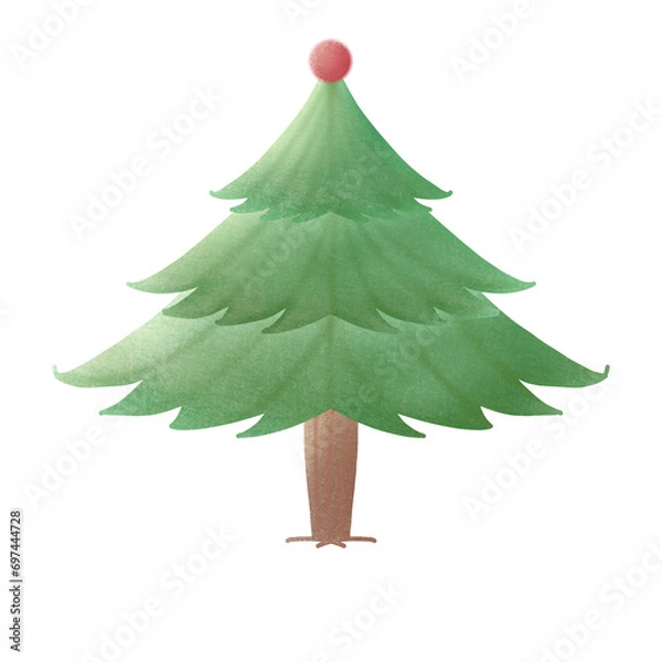 Obraz christmas tree isolated on white