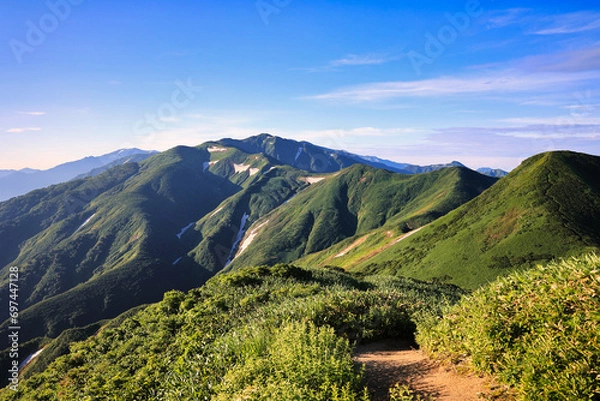 Fototapeta 飯豊連峰の稜線