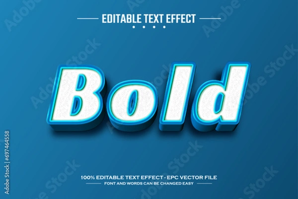 Fototapeta Bold 3D editable text effect template