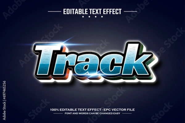 Fototapeta Track 3D editable text effect template