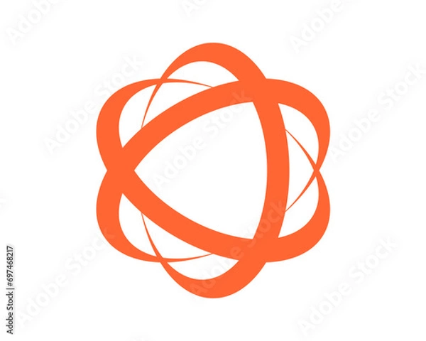 Obraz atom orange circle logo
