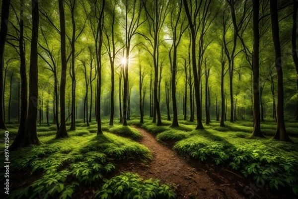 Obraz sunrise in the forest