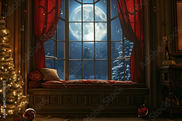 Obraz Christmas Window Backdrop