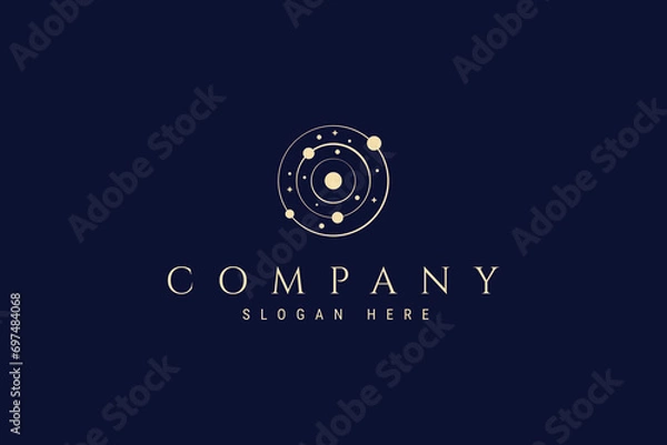 Obraz Solar system logo design vector illustration