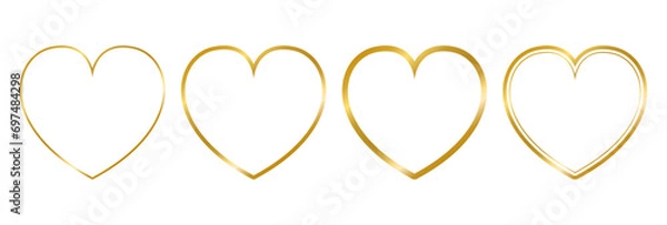 Fototapeta Golden Heart frames , Valentine frame, Romantic frames , Square frame with heart pattern design, Valentine's Day decorative frame element , vector illustration