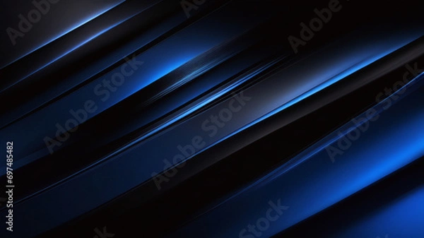 Obraz Concepto de tecnología abstracta fondo superpuesto geométrico de rayas azul oscuro. Fondo de vector abstracto dinámico azul marino brillante con líneas diagonales. Color clásico de moda de 2024. Fondo