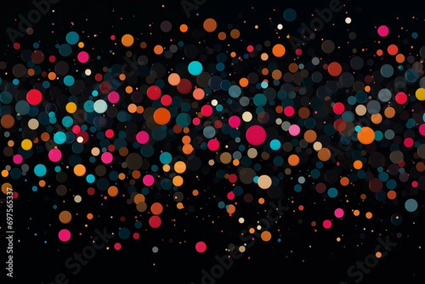 Fototapeta colorful circles on the black background