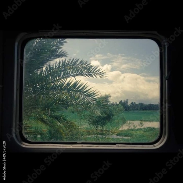 Fototapeta view from the window of a train