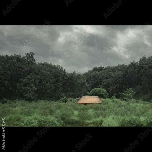 Fototapeta a local village view with a taste of beauty of nature 