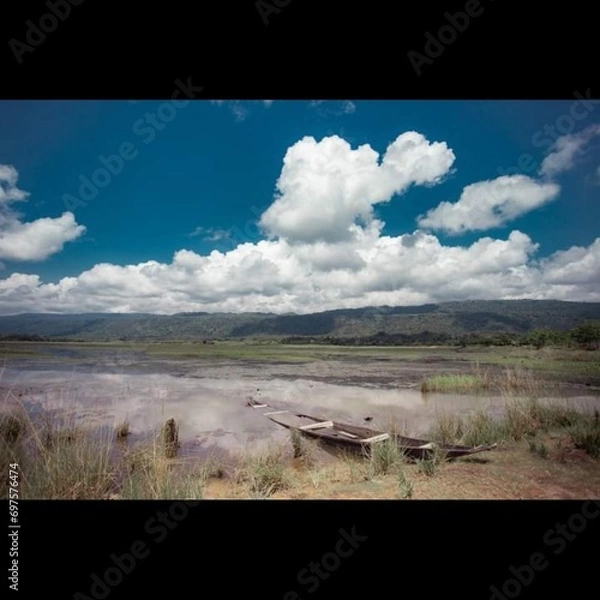 Fototapeta a local village view with a taste of beauty of nature 