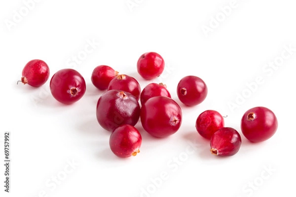 Obraz Cranberries isolated on white background.