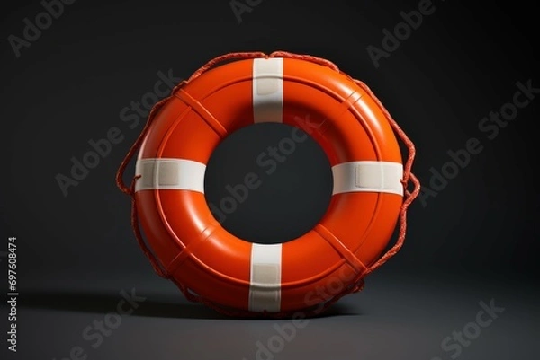 Obraz Sturdy Life buoy rescue ring. Ocean safety. Generate AI