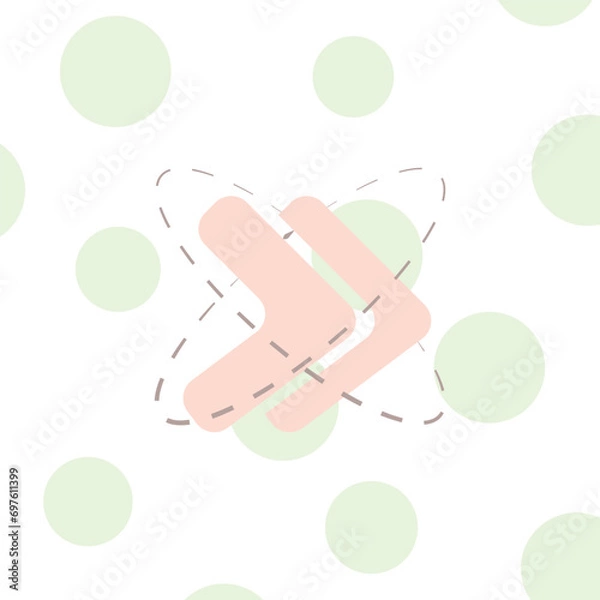 Obraz Simple Pink Forward Button Icon. For multimedia and entertainment, for web site design, app, user interfaces. Vector illustration flat design