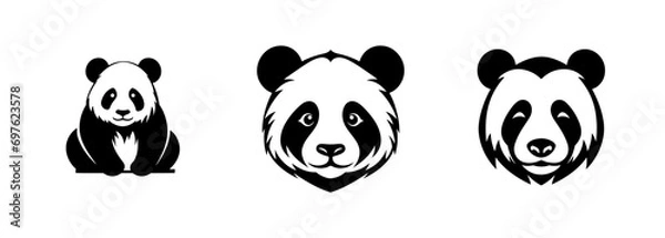 Obraz Panda illustration, logo. Vector icon drawing on white background