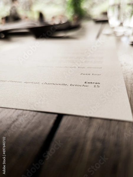 Fototapeta Restaurant Menu