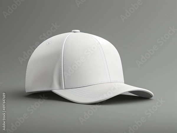 Fototapeta Mockup of a white baseball cap (curve cap)