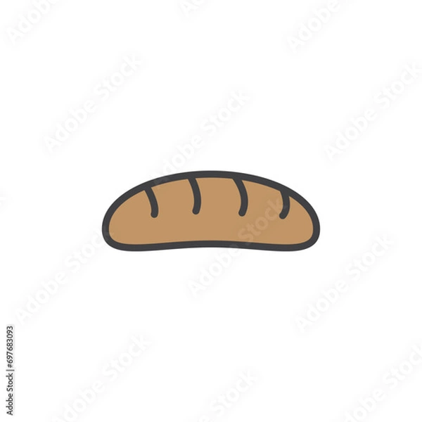 Fototapeta bread icon. sign for mobile concept and web design. outline vector icon. symbol, logo illustration. vector graphics.