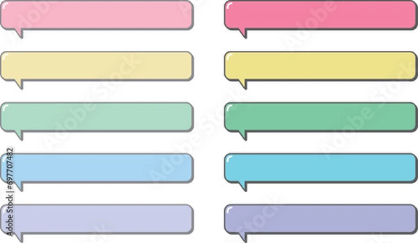 Obraz ツヤのある吹き出し風角丸テロップフレーム10種セット_左