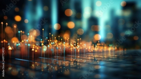 Fototapeta ai, network, technology, artificial intelligence, energy, innovation, future, digital, link, tech. smart cityscape with neon border builder. futuristic communication technology concept and innovation.