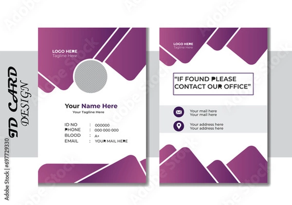 Obraz Modern  vector abstract id cards template concept.