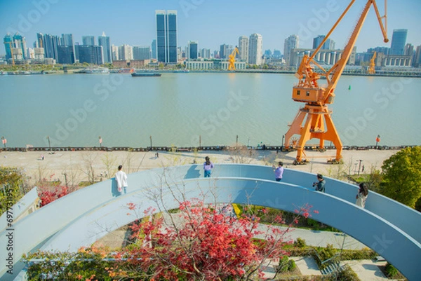 Fototapeta Green Hill, Yangpu District, Shanghai-Modern Urban Creative Architecture