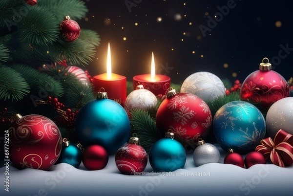 Obraz christmas tree and gifts created with generative AI software