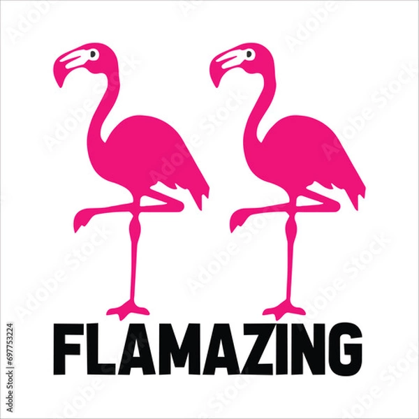 Obraz Stylish , fashionable  and awesome Flamingo art and illustrator
