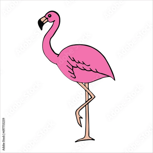 Obraz Stylish , fashionable  and awesome Flamingo art and illustrator
