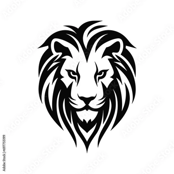 Fototapeta Flat vector lion head logo