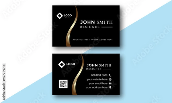 Obraz creative business card design clean concept black color elegant and beautiful easily usable.