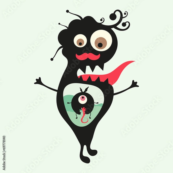Obraz Happy monsters vector images. Set 23