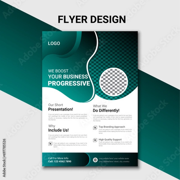 Obraz creative business flayer design template vector illustration.