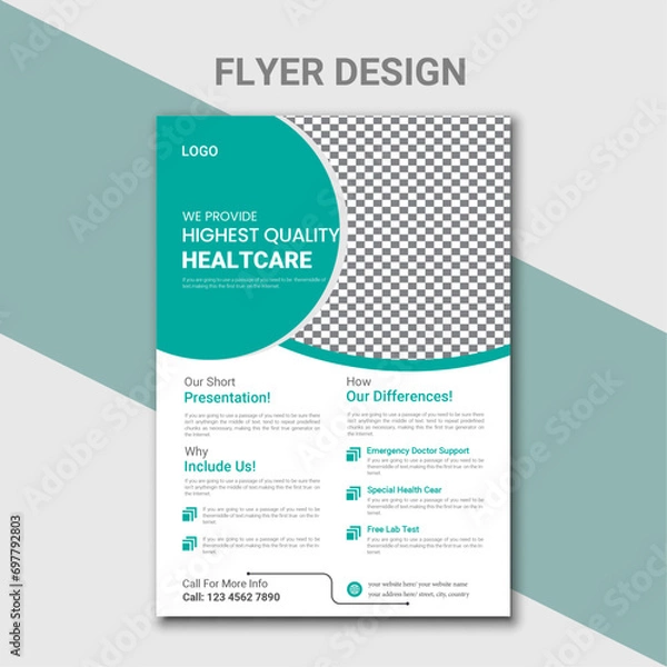 Obraz  medical flayer design template vector illustration.