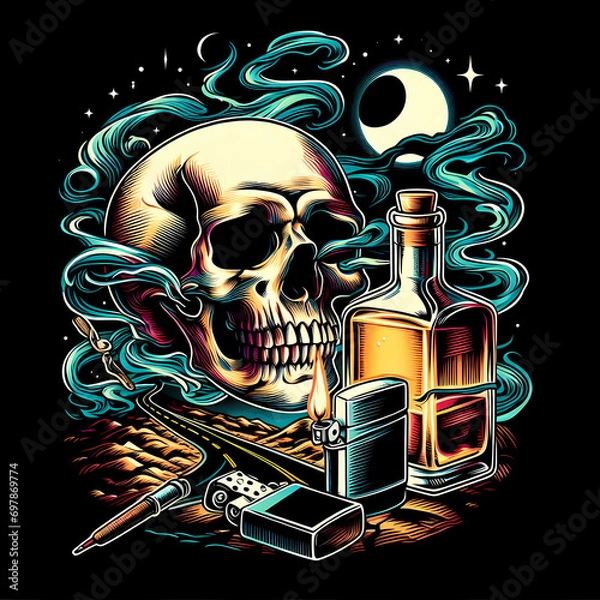 Fototapeta skull and bones