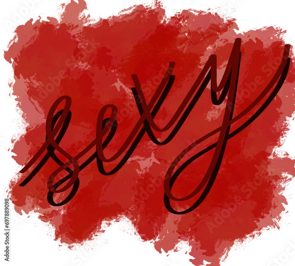 Fototapeta Sexy handwritten lettering typography style with background in red color