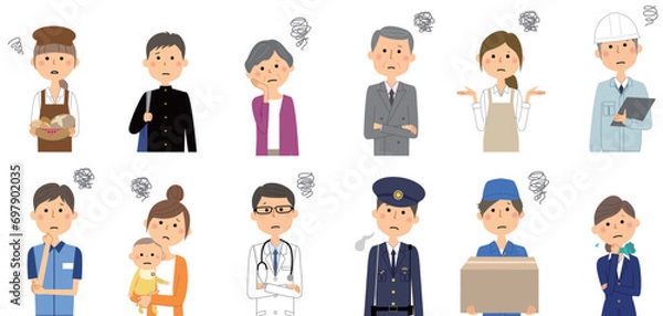 Obraz 街の人々 働く人　市民