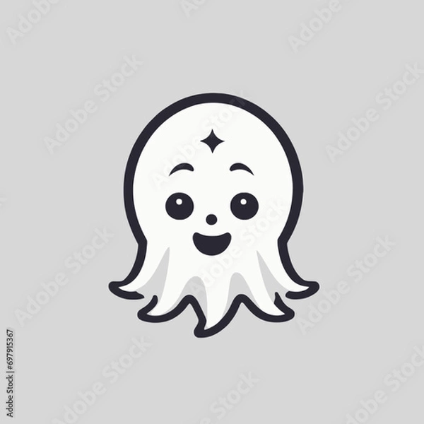 Obraz Cute Ghost Logo EPS Format Design Very Cool