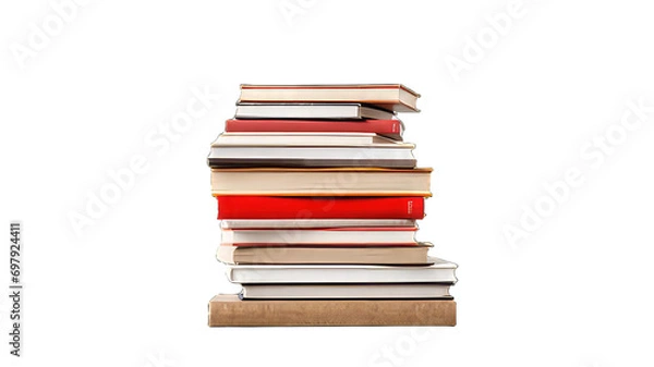 Fototapeta Stack of books isolated png transparent background